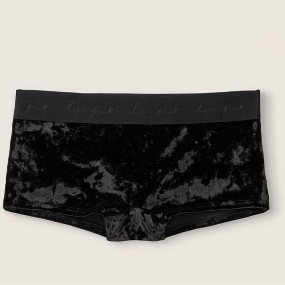 Victorias Secret Pink Set Velvet Lightly Lined Strappy bralette XL & boy short L - Picture 2 of 9